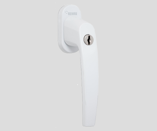 Оконная ручка Rehau Camea с замком, цвет белый Оконная ручка Rehau Camea с замком, цвет белый
